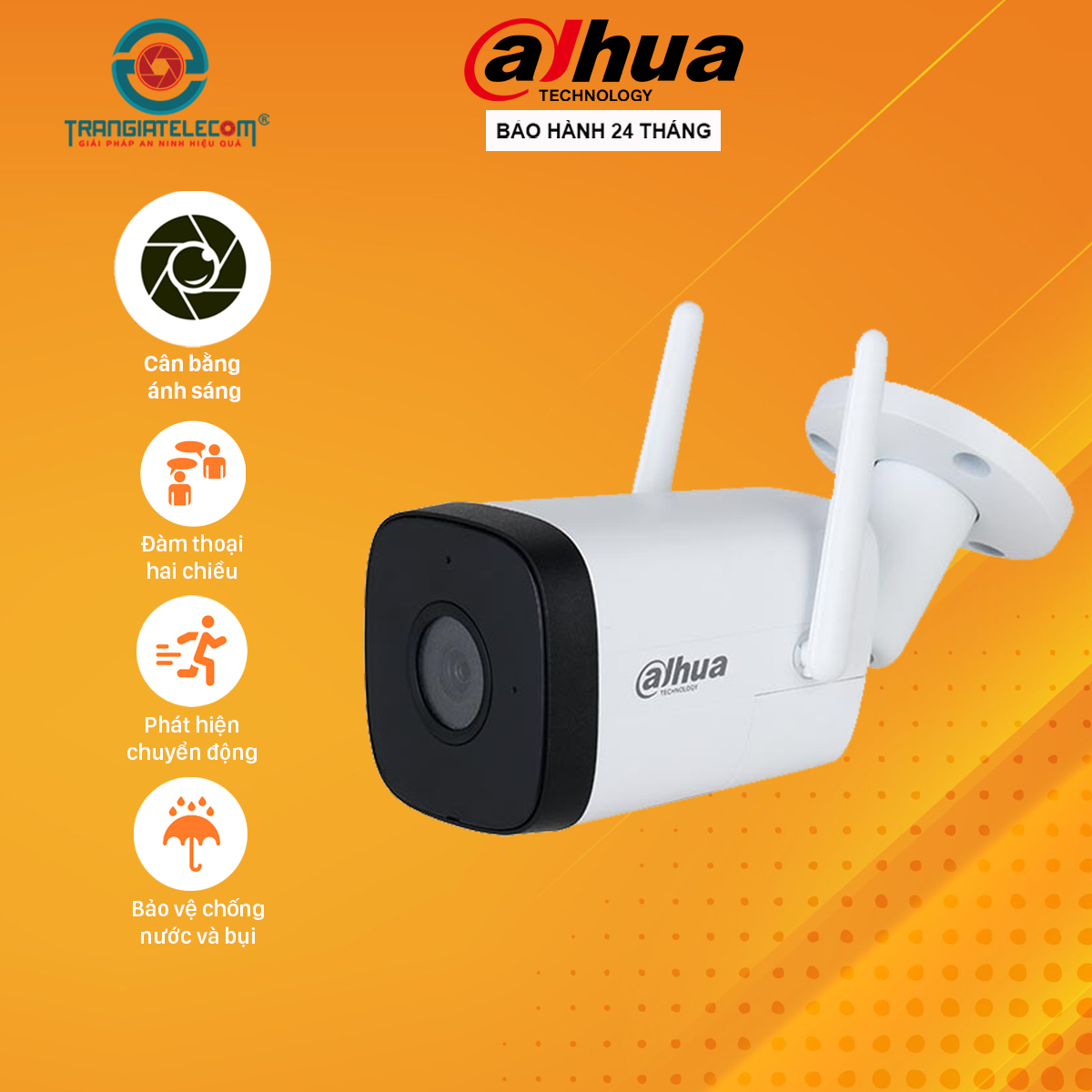 Camera IP Wifi Ngoài Trời DAHUA HFW1230DT 2MP, HFW1430DT 4MP Đàm Thoại 2 Chiều - Hàng chính hãng