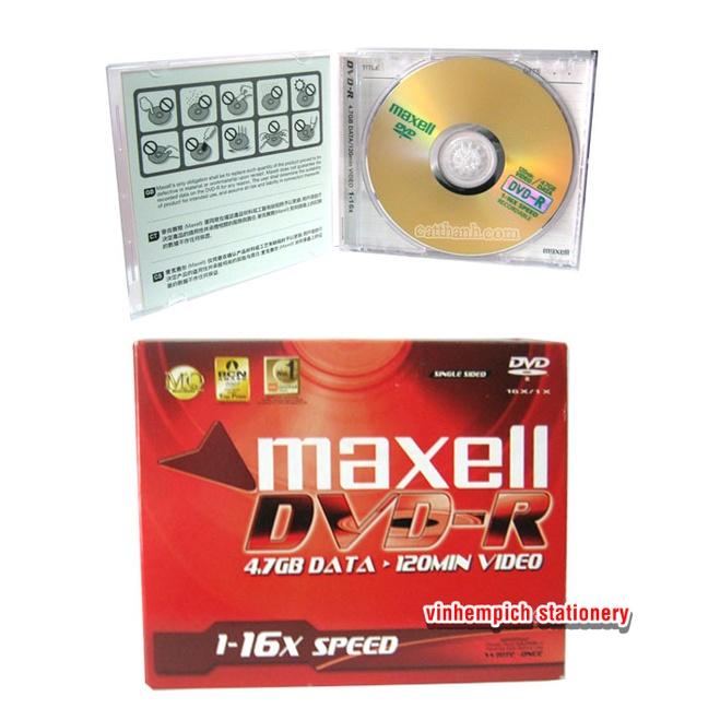 Đĩa DVD Trắng Maxell 4.7GB (Đĩa Kèm Hộp nhựa)