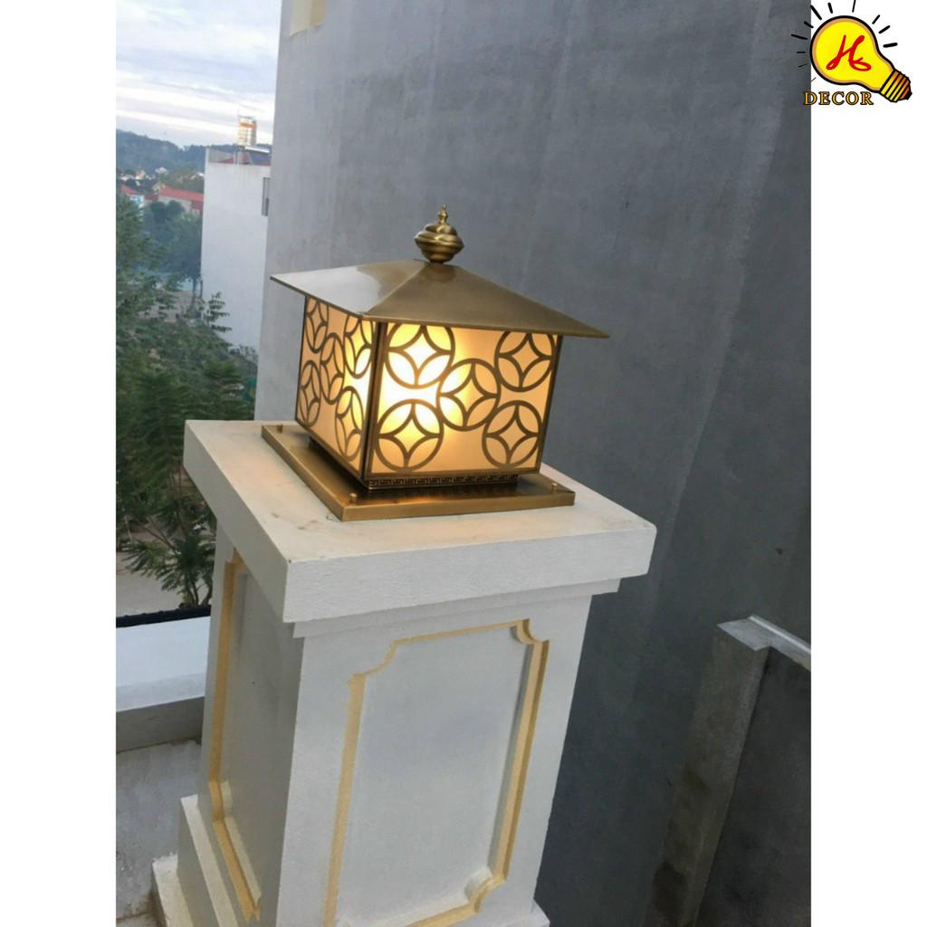 Đèn trụ cổng đồng HQ - mã TCD10 - ánh sáng vàng rõ nét, tiết kiệm điện năng, dễ lắp đặt, phù hợp mọi không gian HQ DECOR (HÀNG NHẬP KHẨU)