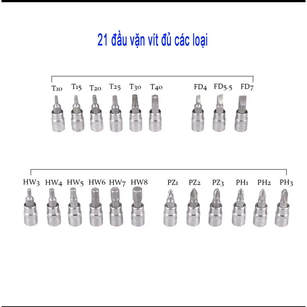 Bộ Dụng Cụ Sửa Chữa 46 Món, Bộ Dụng Cụ Đa Năng Nhiều Phụ Kiện, Dụng Cụ Mở Bulong Ốc Vít