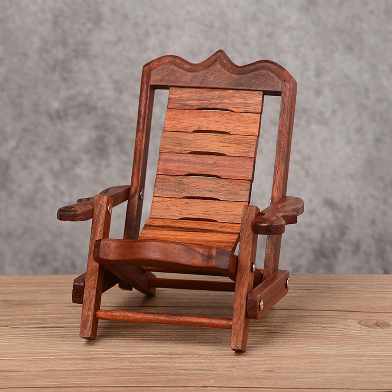 Wooden Deck Chair Desktop Phone Holder Bracket Support Decorative for Travel