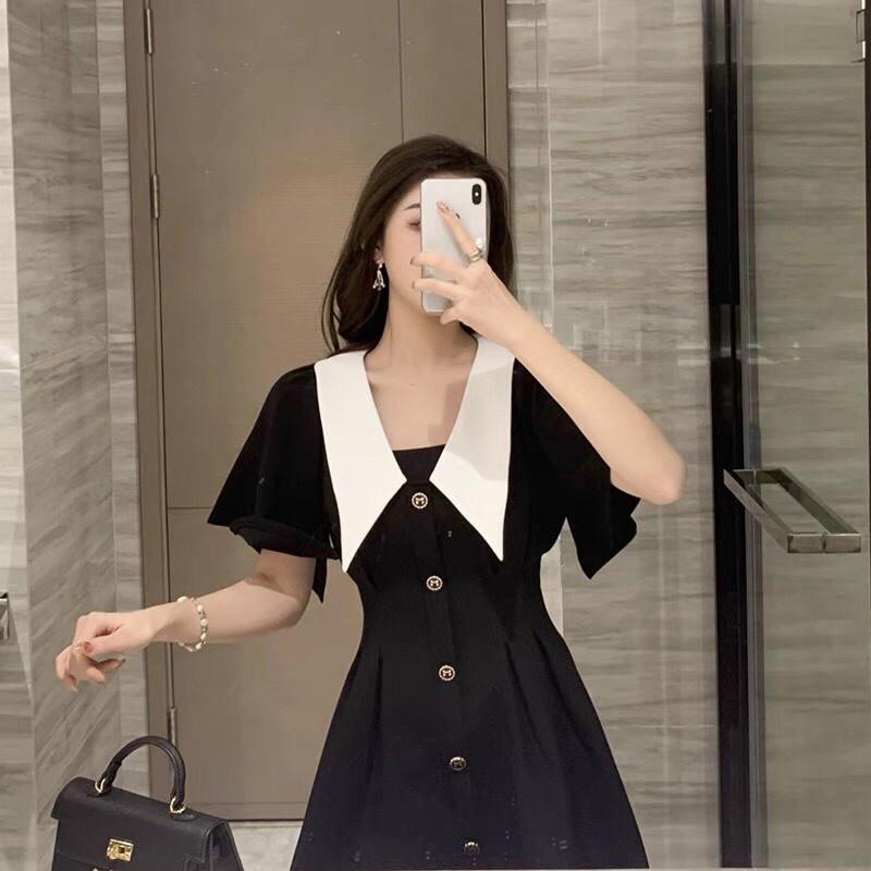 Đầm tiểu thư cổ bèo cực xinh tôn dáng cho nàng thích phong cách retro