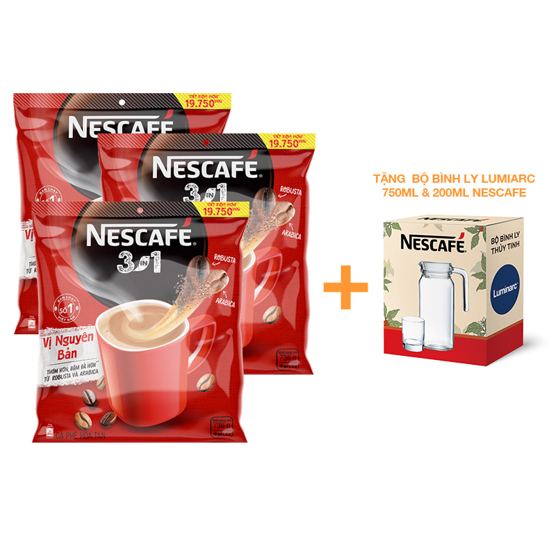 Combo 3 Bịch NESCAFÉ 3IN1 Công thức cải tiến - VỊ NGUYÊN BẢN Bịch 46 gói