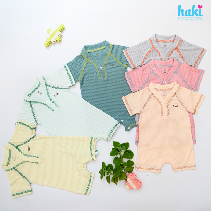 Bộ body đùi tay raglan cổ trụ vải gỗ sồi cao cấp cho bé 4-12kg + Set body liền thân cho bé chất liệu Modal siêu mềm mịn, hàng chính hãng xuất khẩu HAKI BM010