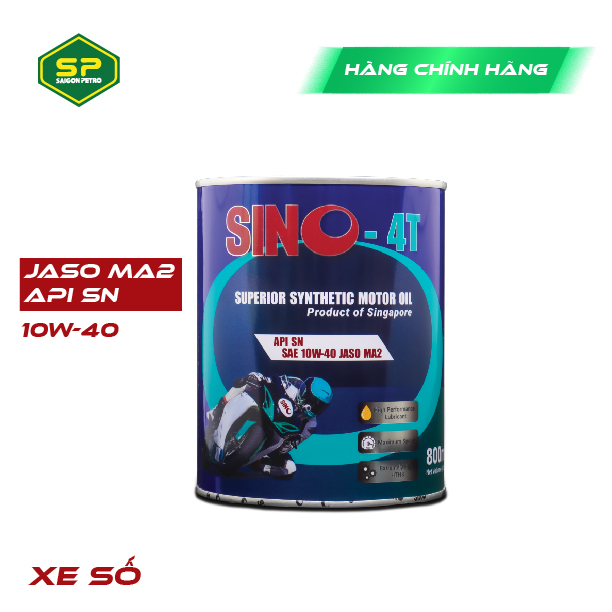 Dầu nhớt xe số 4 kỳ cao cấp - Sino 4T SN 10W-40, Dung tích 0.8 lít/1 lít