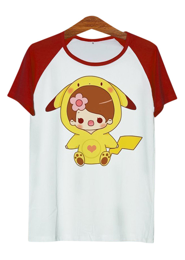 Áo thun tay màu Cô bé Pikachu ATCP030