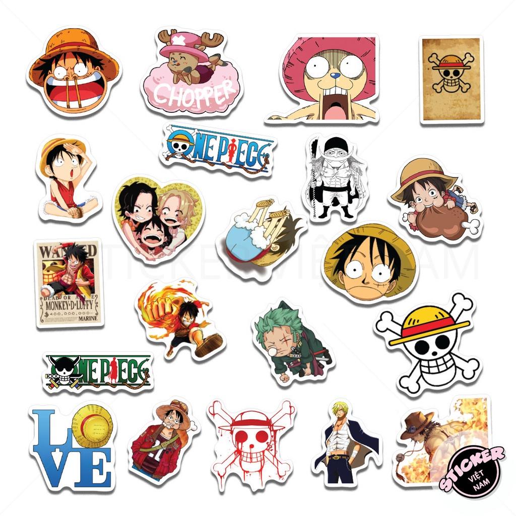 Sticker in hình ONE PIECE - Đảo Hải Tặc - Dán Trang Trí - Chất Liệu PVC Cán Màng Chất Lượng Cao Chống Nước, Chống Nắng, Không Bong Tróc Phai Màu