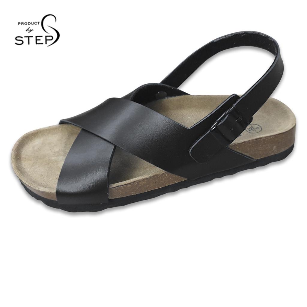 Giày đế trấu Unisex Da tổng hợp quai chéo