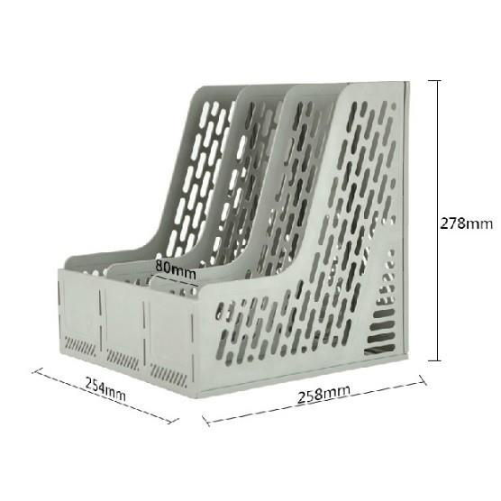 Giá Đựng Tài Liệu Nhựa 3 Ngăn / Giá Rổ Xéo Nhựa 3 Ngăn / Giá Ráp Nhựa 3 Ngăn