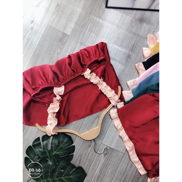 Đồ ngủ 2 dây, đồ ngủ dễ thương, đồ bộ đùi nữ đồ mặc nhà dây bèo ảnh thật- Phuongaliceshop