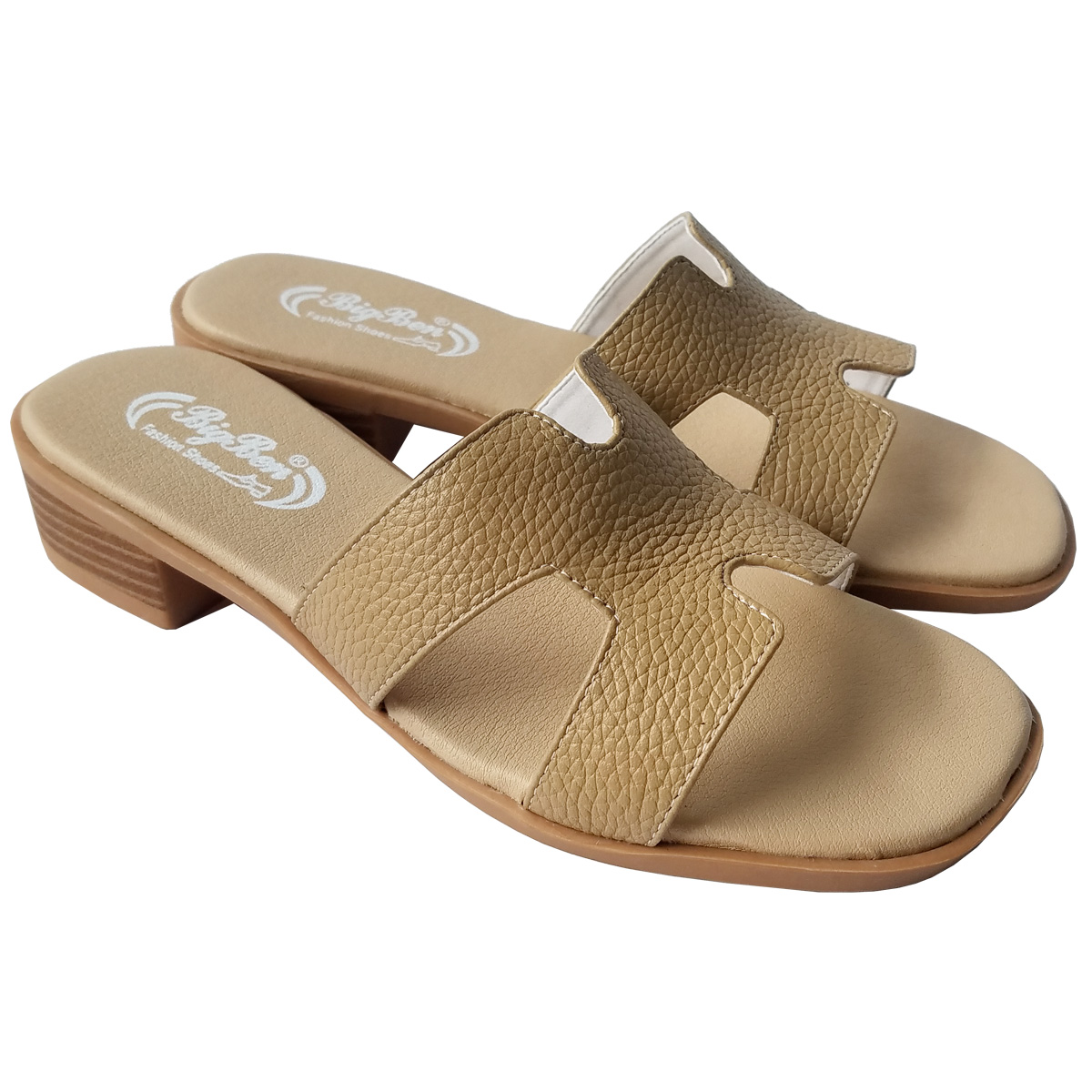 Dép Cao Gót Nữ BIGGBEN Da Bò Cao 4 Phân DCG111