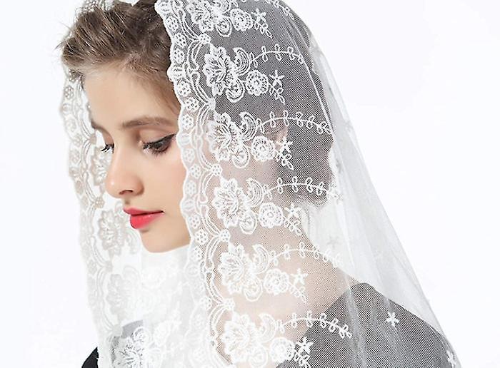 Hoa Ren Mạng Che Đầu Che Đầu Latin Khối Lượng Mantilla Mạng Che Mặt Khăn Ngắn Cho Phụ Nữ Cô Dâu