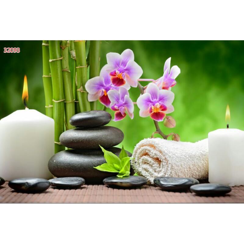 Tranh 3D dán quán spa cao 0.8m*1.25m có keo sẵn