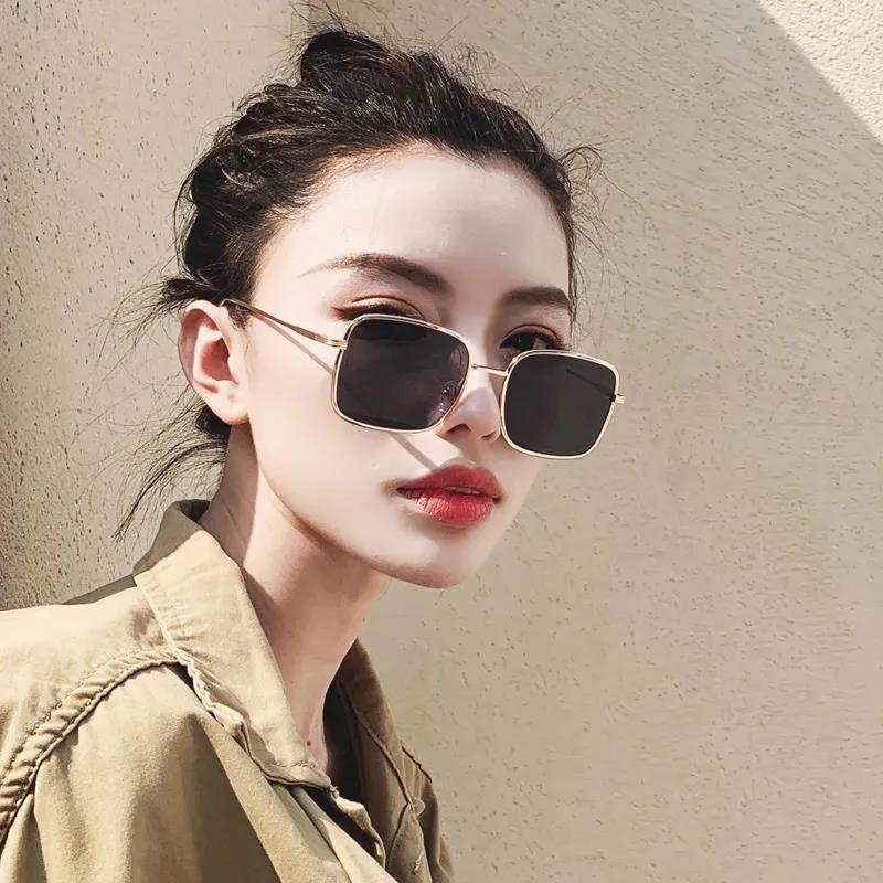 Kính mát gọng thép không gỉ hình vuông thời trang UNISEX