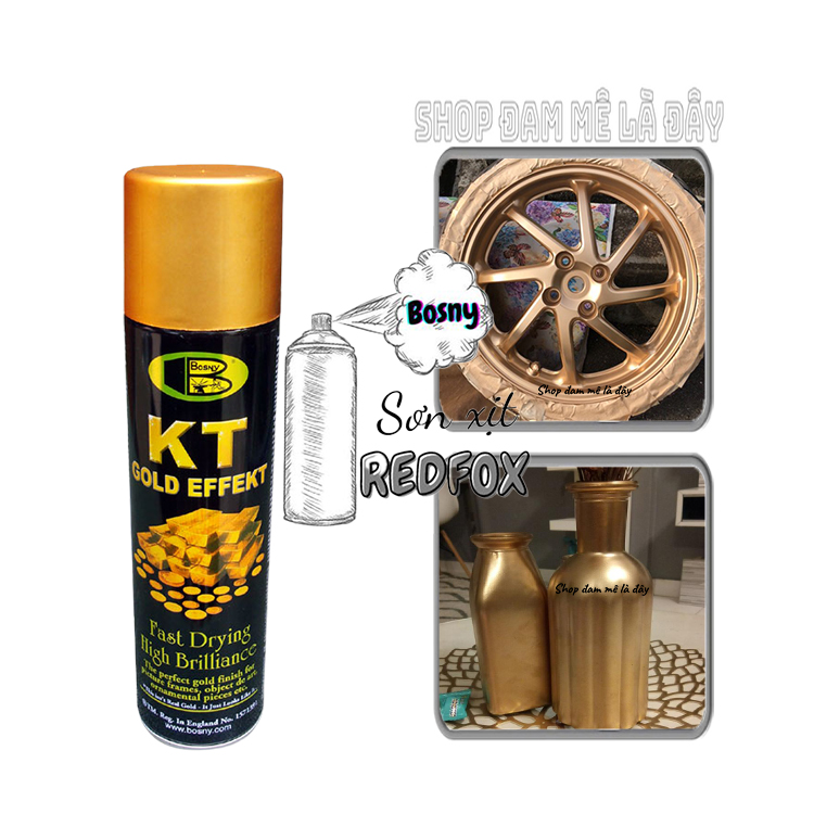 Sơn vàng đồng Copper Gold No.181 Kt Gold effekt Bosny dung tích 200ml- sơn mạ vàng đồng, sơn mạ vàng, xi vàng, vàng 18k, vàng 24k, sơn oto, xe máy