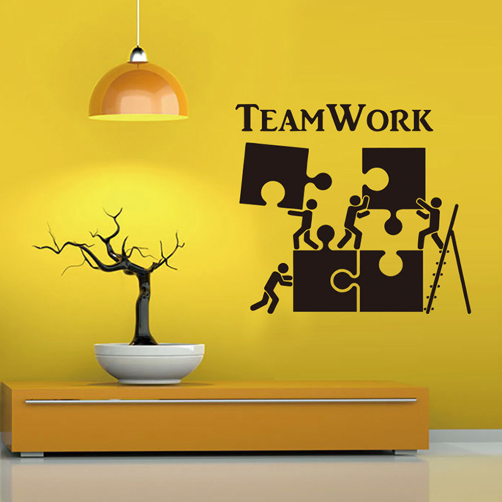 Decal trang trí văn phòng Team Work - decal dán tường Team Work đẹp ( 56 x 61 cm)