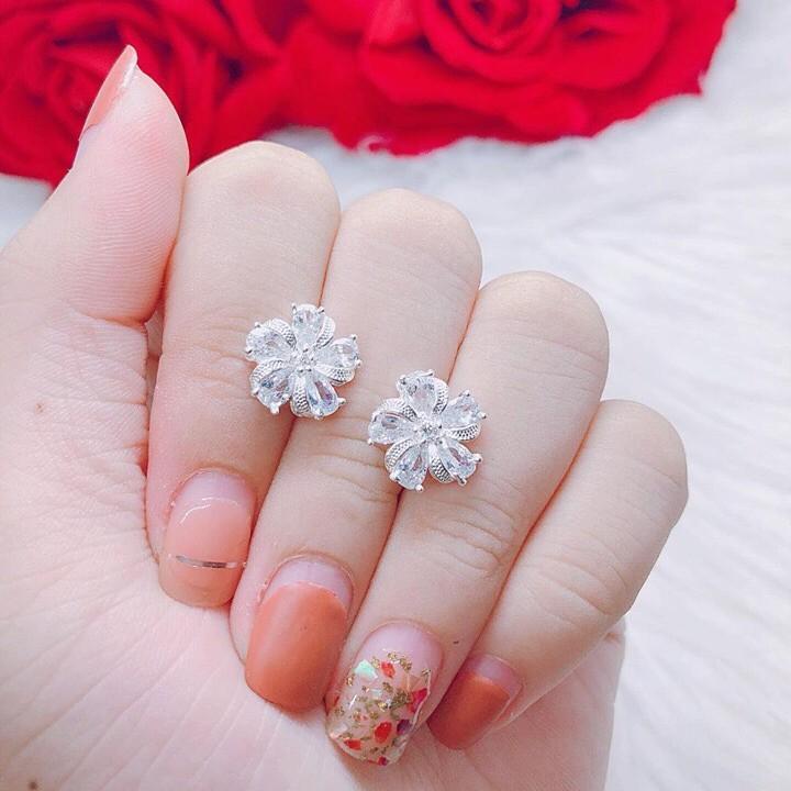 BÔNG TAI NỮ BẠC TA - BÔNG TAI HOA DÁNG MỚI