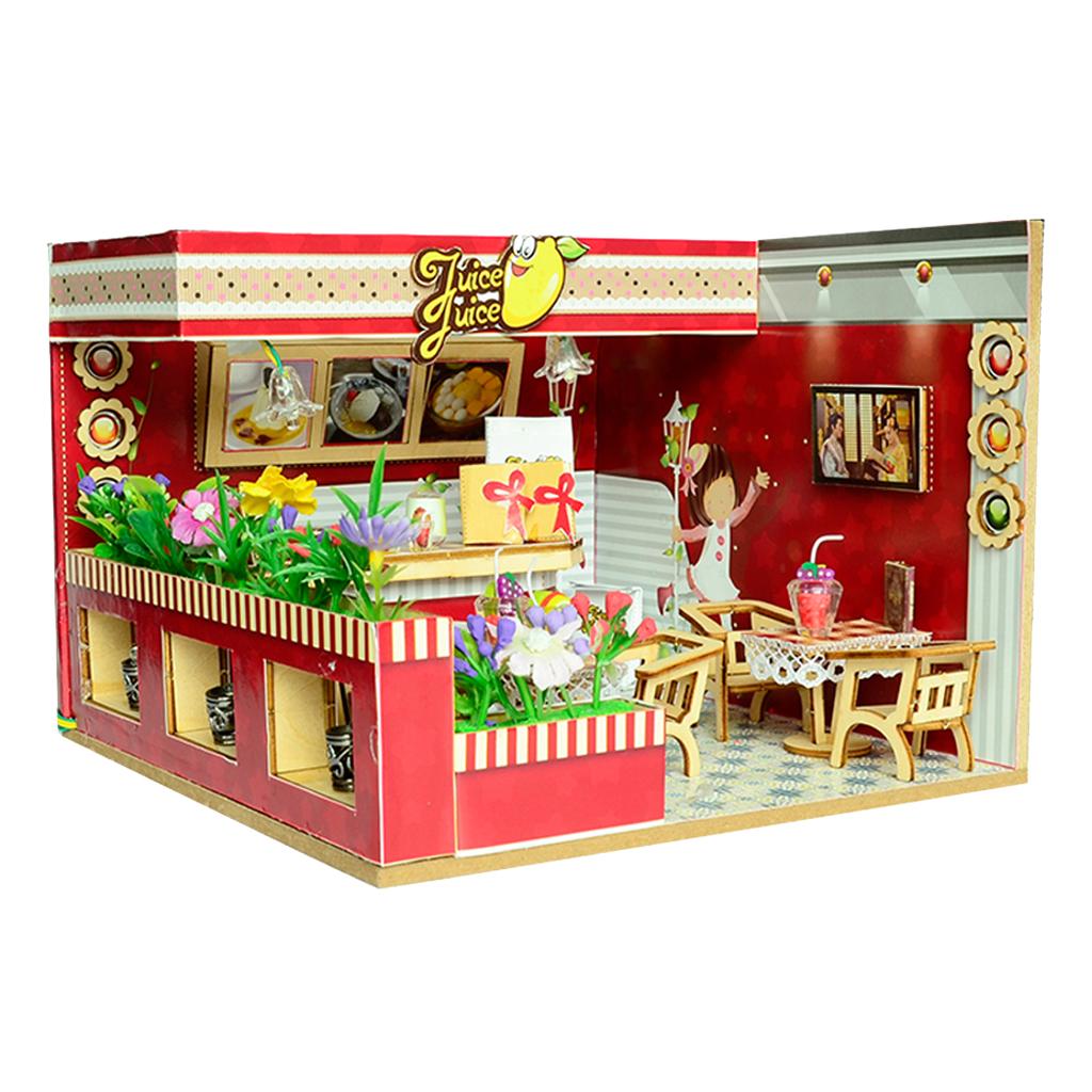 Dollhouse Miniature with Furniture, DIY Dollhouse Kit, Creative Room Decorations Kit, 1:24 Scale Model House for Woman and Girls