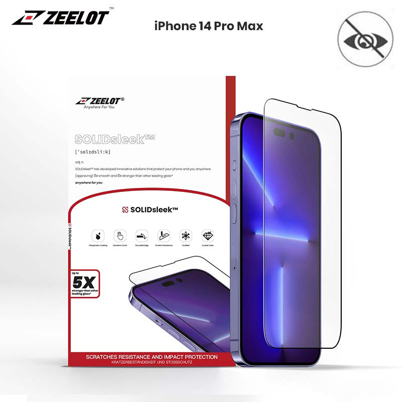 Dán Cường Lực Chống Nhìn Trộm Dành Cho Iphone 1414 Plus14 Pro14 Pro Max Solidsleek Zeelot - Hàng Chính Hãng - Iphone 14 Pro Max