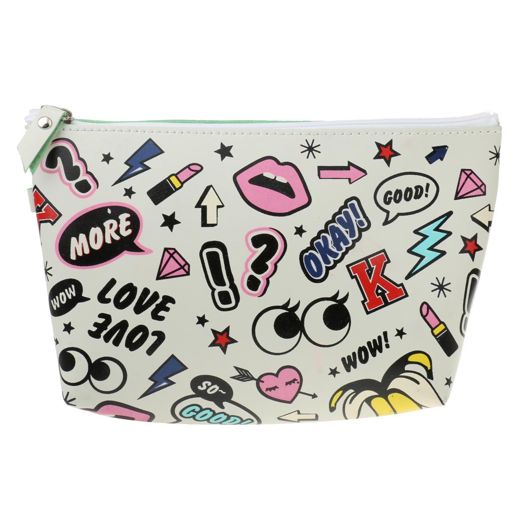 2xFashion Cosmetic Makeup Purse Wash Bag Organizer Pouch Pencil Case Bag Color