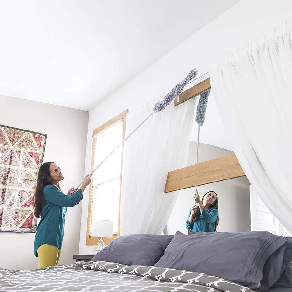 CHỔI QUÉT TRẦN CÁN DÀI /Chổi Quét Trần Bằng Sợi Vải Siêu Nhỏ Inox Cán Dài Cao Cấp