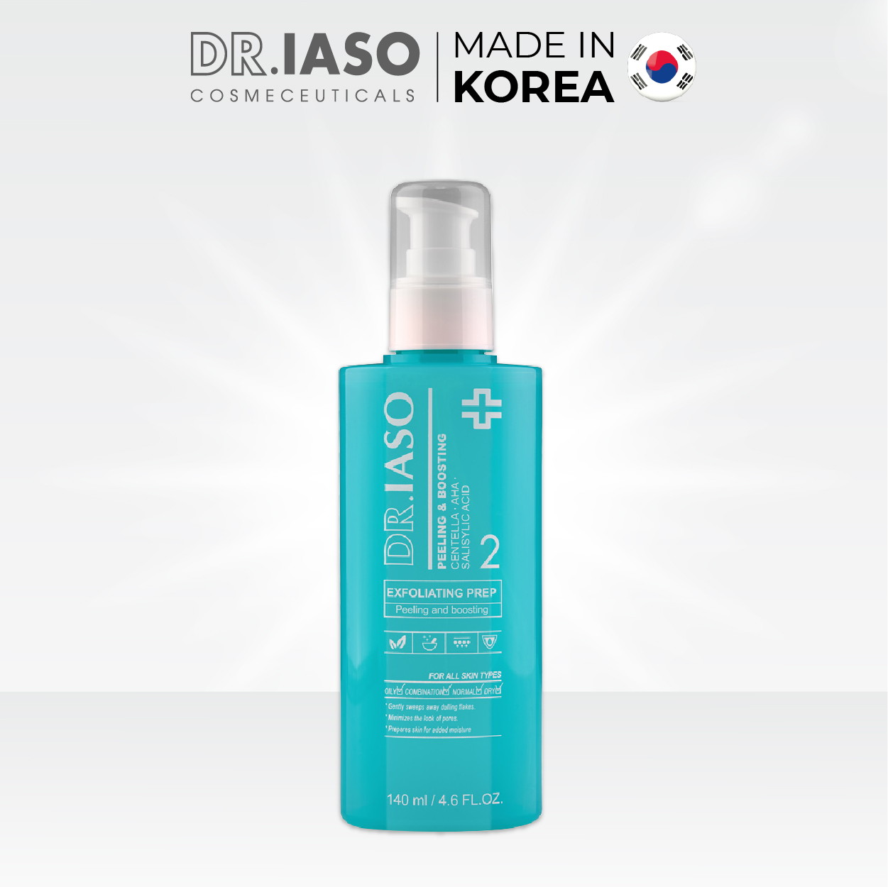 D33 Nước hoa hồng giúp tái tạo da Dr IASO Exfoliating Prep 140ml