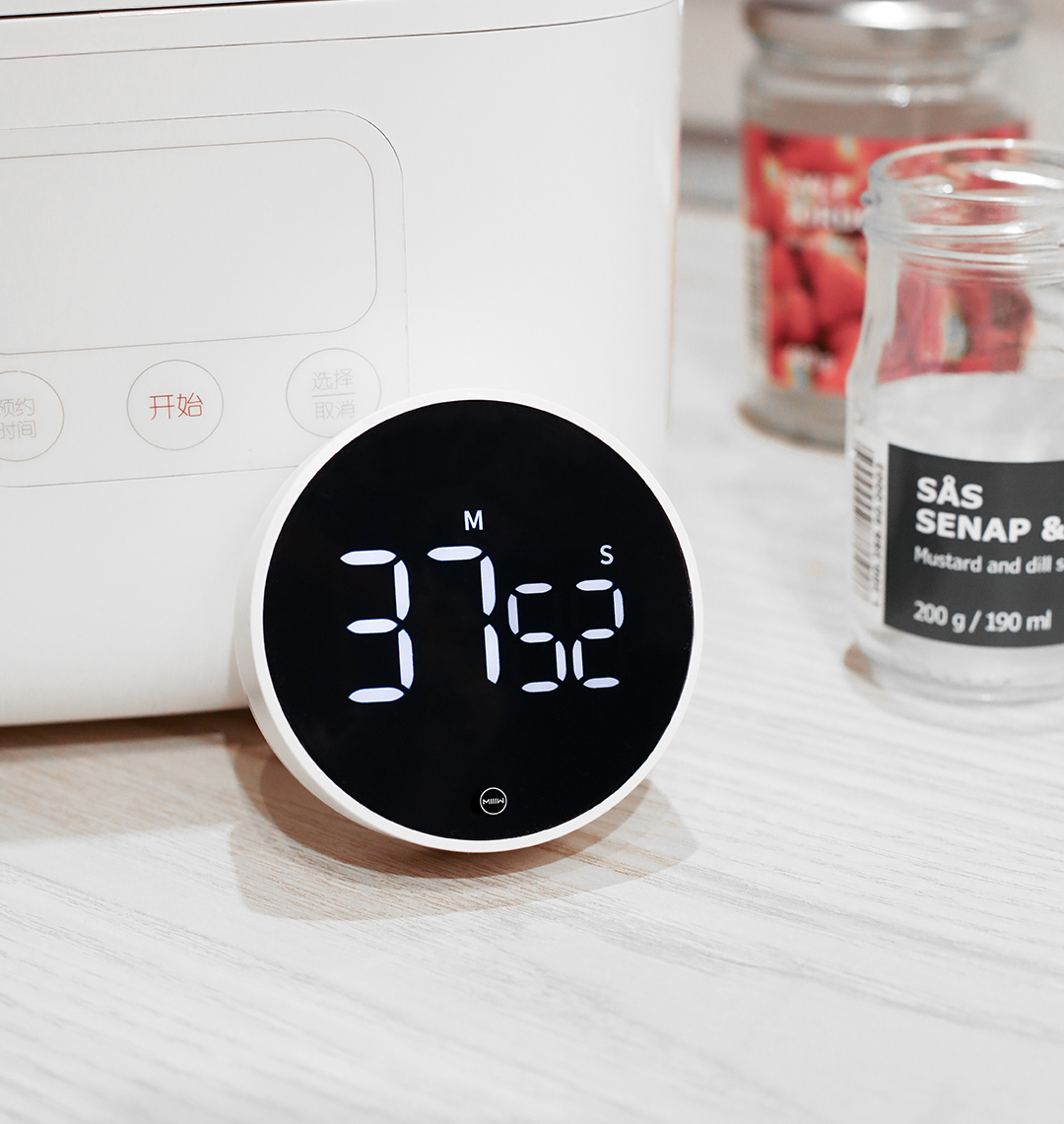 Xiaomi MIIIW Bộ hẹn giờ điện tử ,Bộ hẹn giờ đếm ngược kỹ thuật số Màn hình xoay có thể điều chỉnh ,Nhắc nhở báo thức Thiết bị quản lý thời gian cho nhà bếp