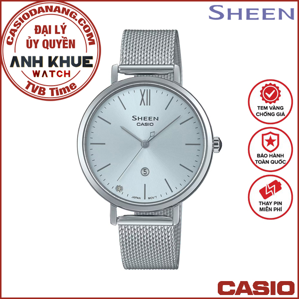 Đồng hồ nữ dây kim loại Casio Sheen chính hãng SHE-4539SM-2AUDF (34mm)