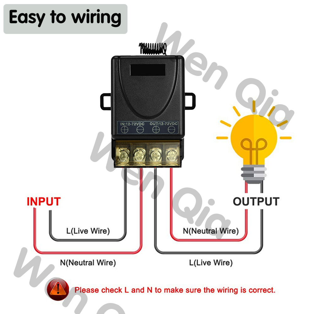 Điều khiển từ xa 433MHz Công tắc RF không dây DC 12V 24V 30A Rơle điều khiển từ xa trên máy phát tắt cho máy bơm nước bóng đèn