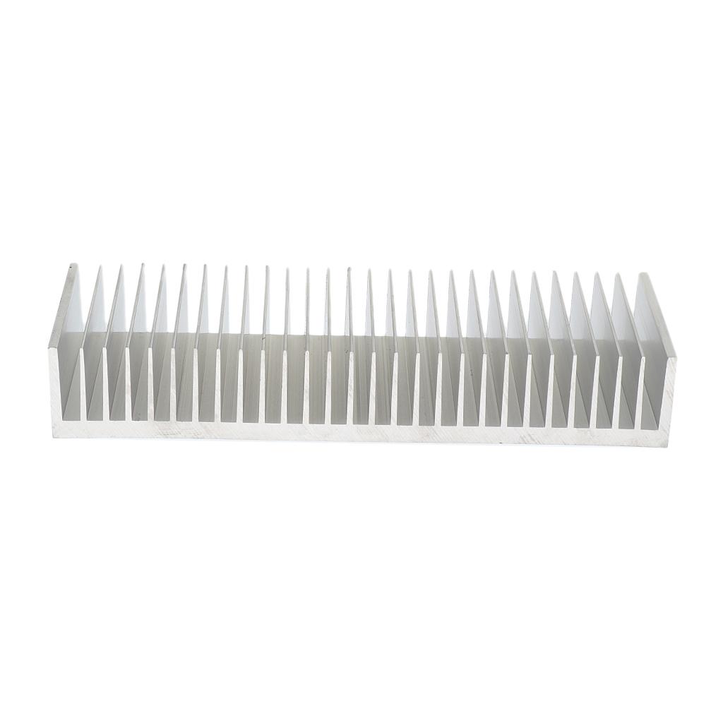 Aluminum Heatsink, Cooling Radiator Fin Pad, 100x300x50mm, Silver Tone