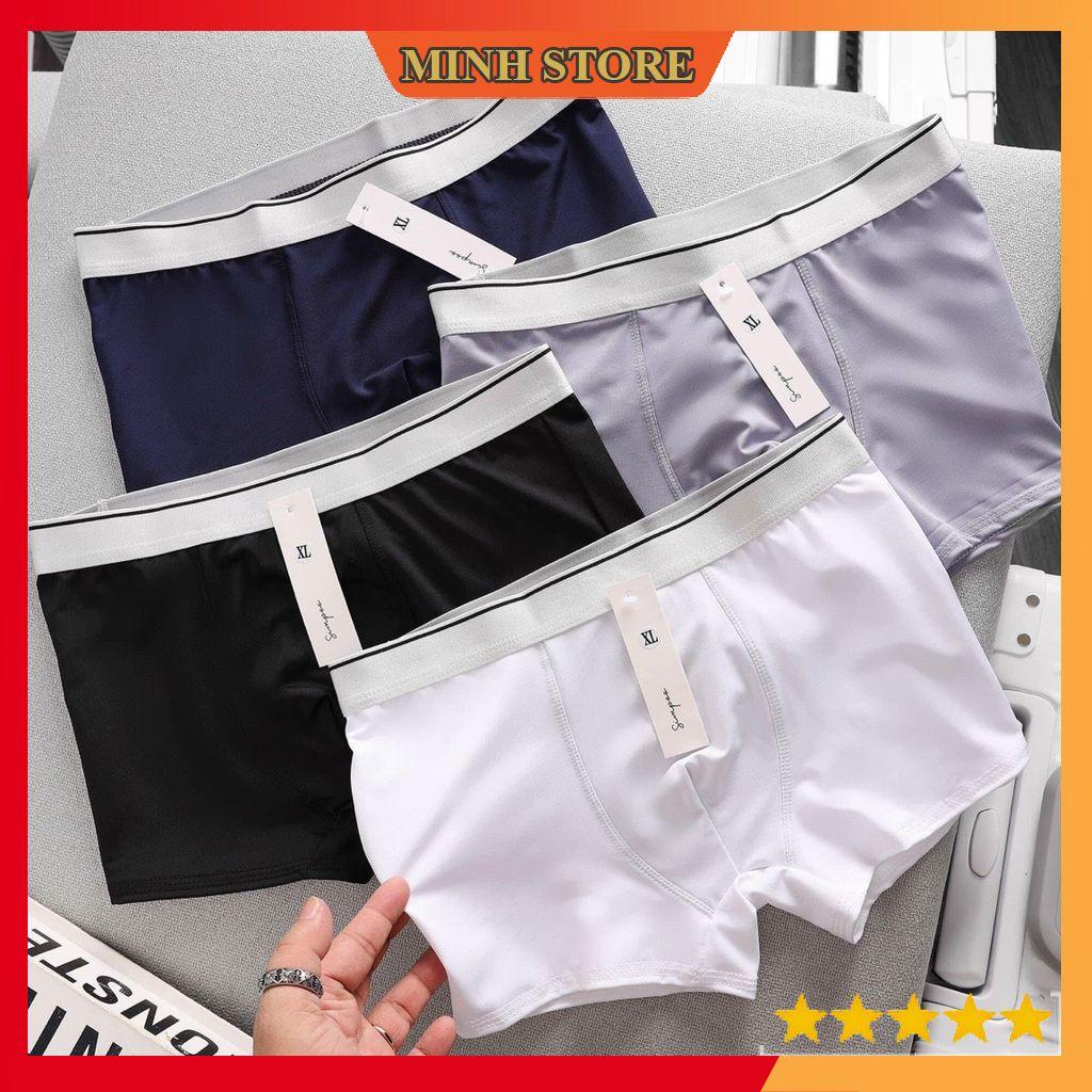 Quần lót nam thun lạnh Boxer, Quần sịp đùi nam co giãn 4 chiều - Hộp 4 quần lót nam thun lạnh cao cấp SDN01 - MS66