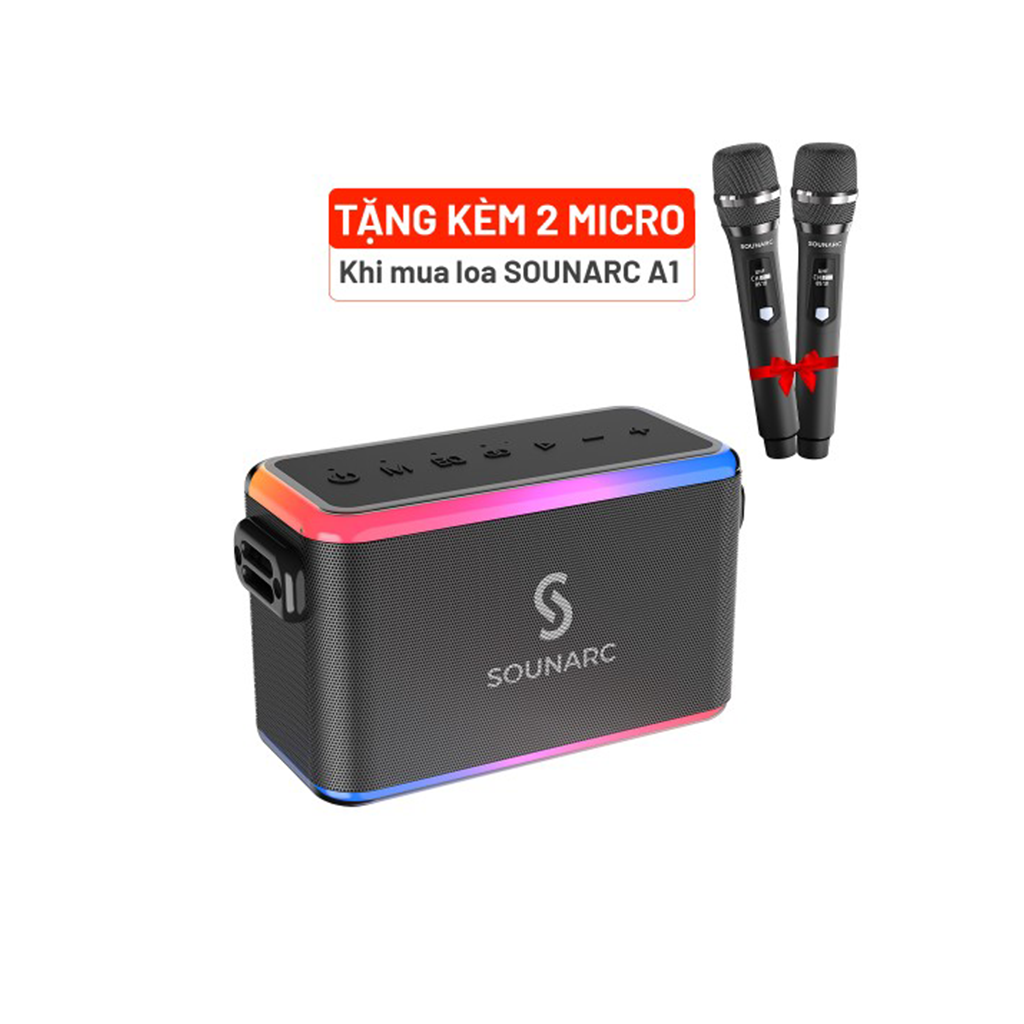 Loa karaoke kháng nước SOUNARC A1 (Tặng kèm 2 Micro) - Hàng Chính Hãng