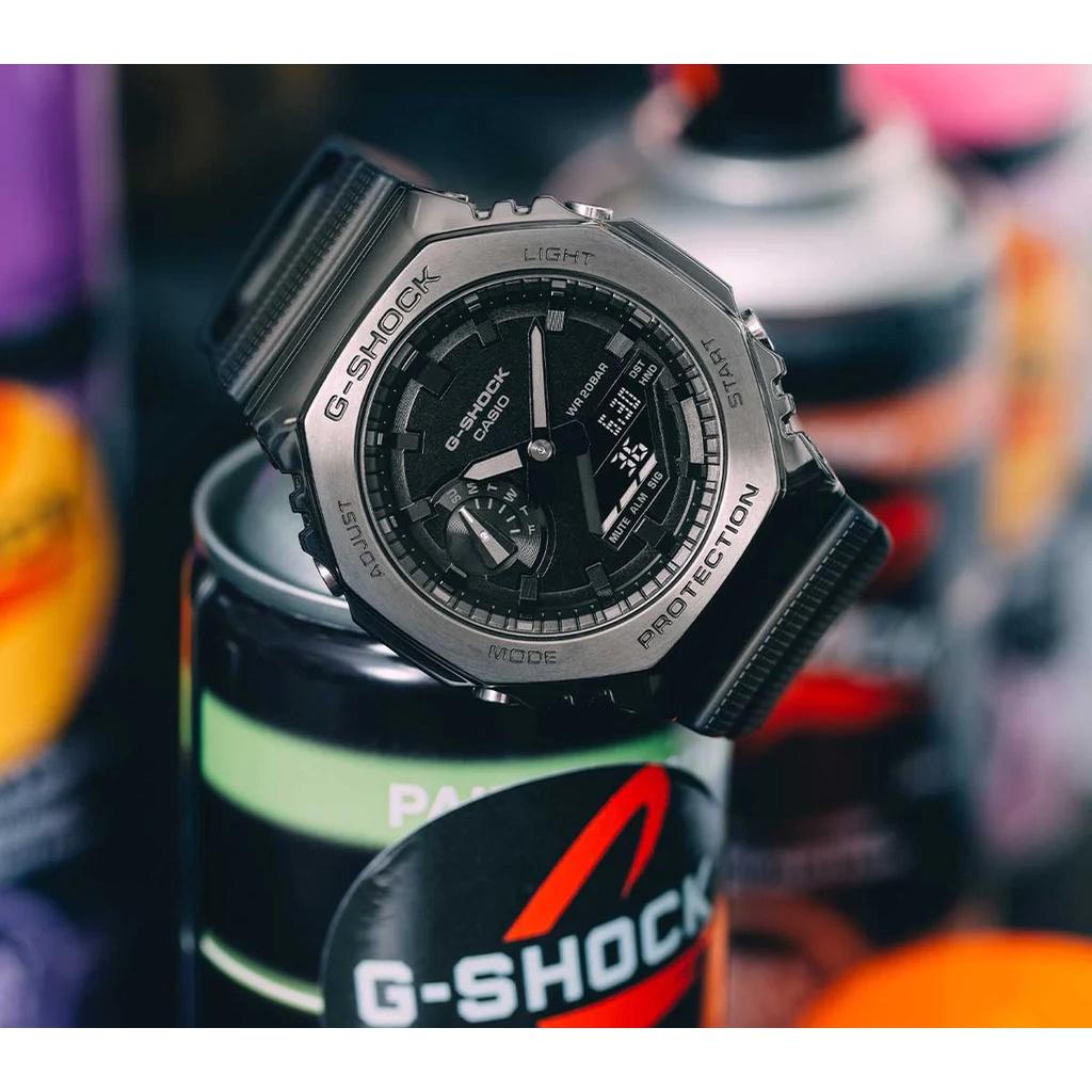 Đồng Hồ Nam Dây Nhựa Casio G-Shock GM-2100BB-1A Chính Hãng | Metal Bezel | GM-2100BB-1ADR Carbon Core