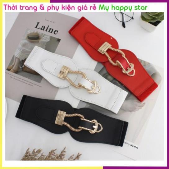 Thắt lưng chun bản to khóa thép cá tính