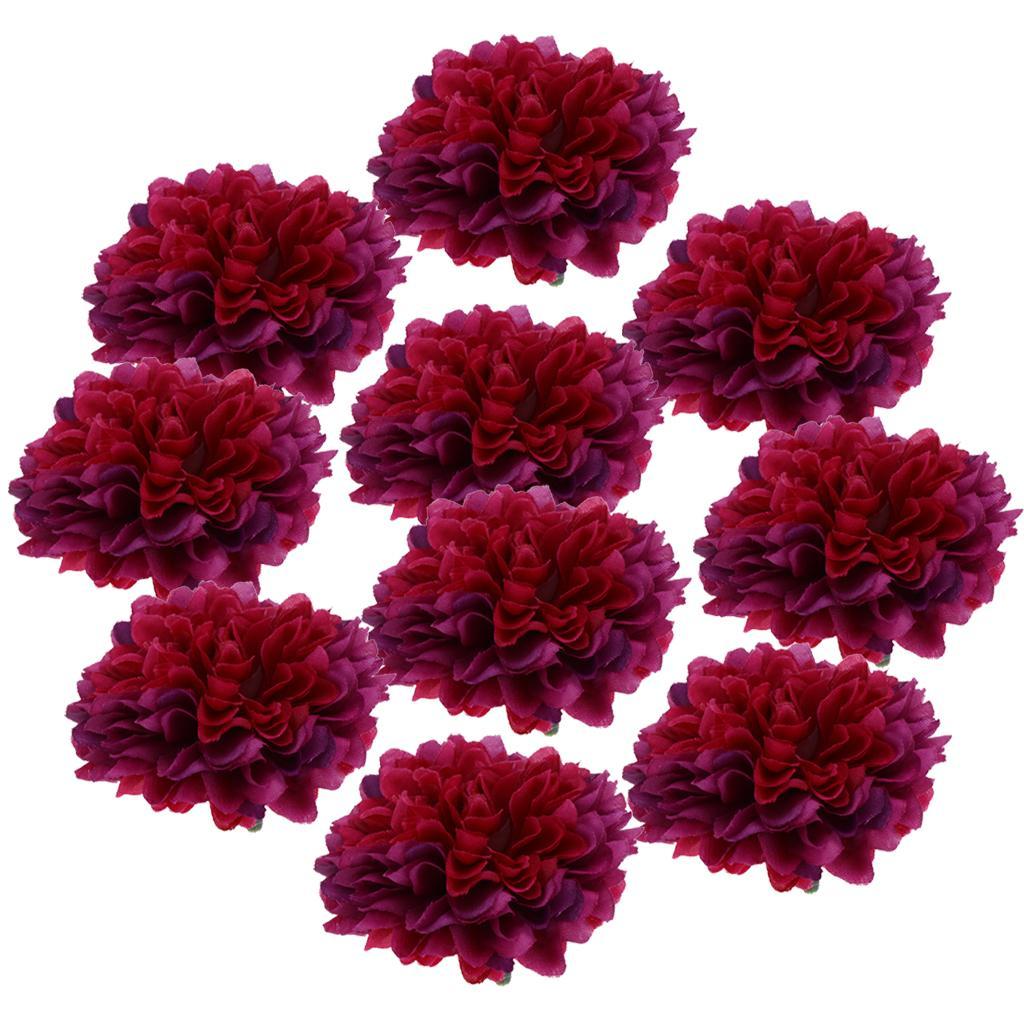 2X 10pcs Artificial Silk Chrysanthemum Flower Heads Bouquet Wedding Decor