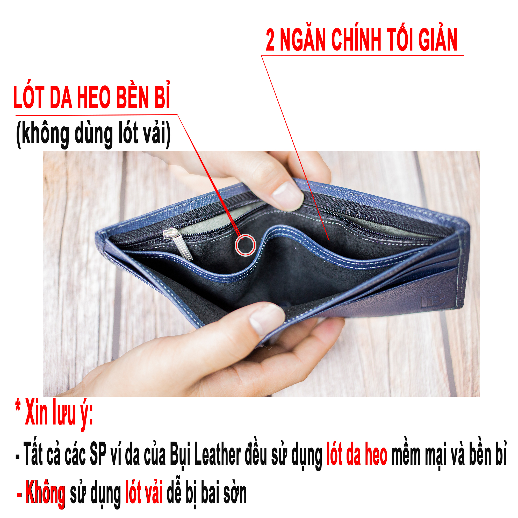 Ví nam, bóp nam da bò Saffiano Bụi Leather V126 - Bảo hành 12 tháng