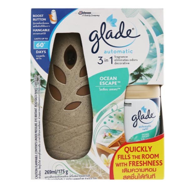 Máy Xịt Phòng Tự Động 60 Ngày Glade - Hương biển 175g