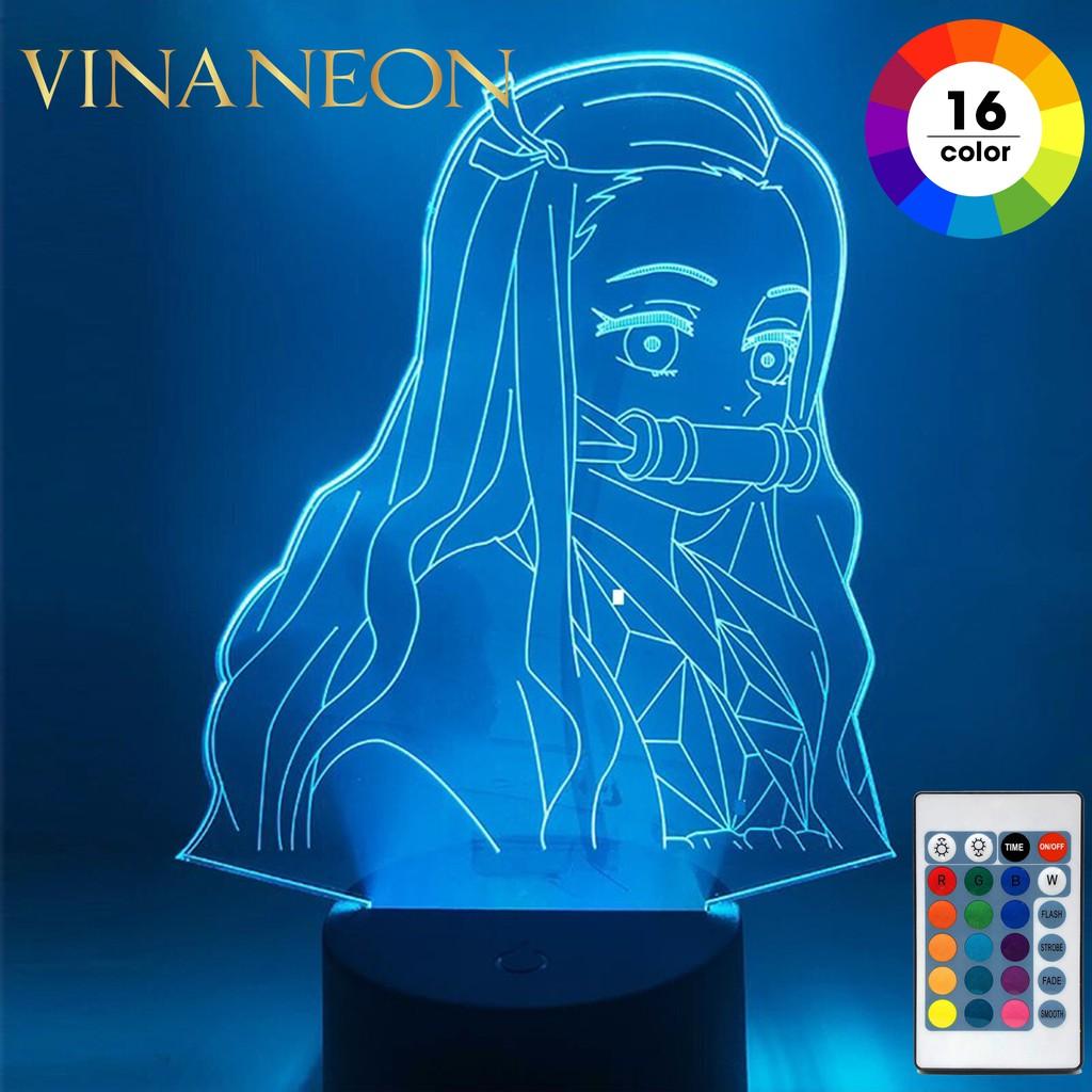 Đèn Neon Trang Trí️ Đèn Trang Trí Bàn Làm Việc Nhân Vật NEZUKO Đèn Led Trang Trí 3D Anime