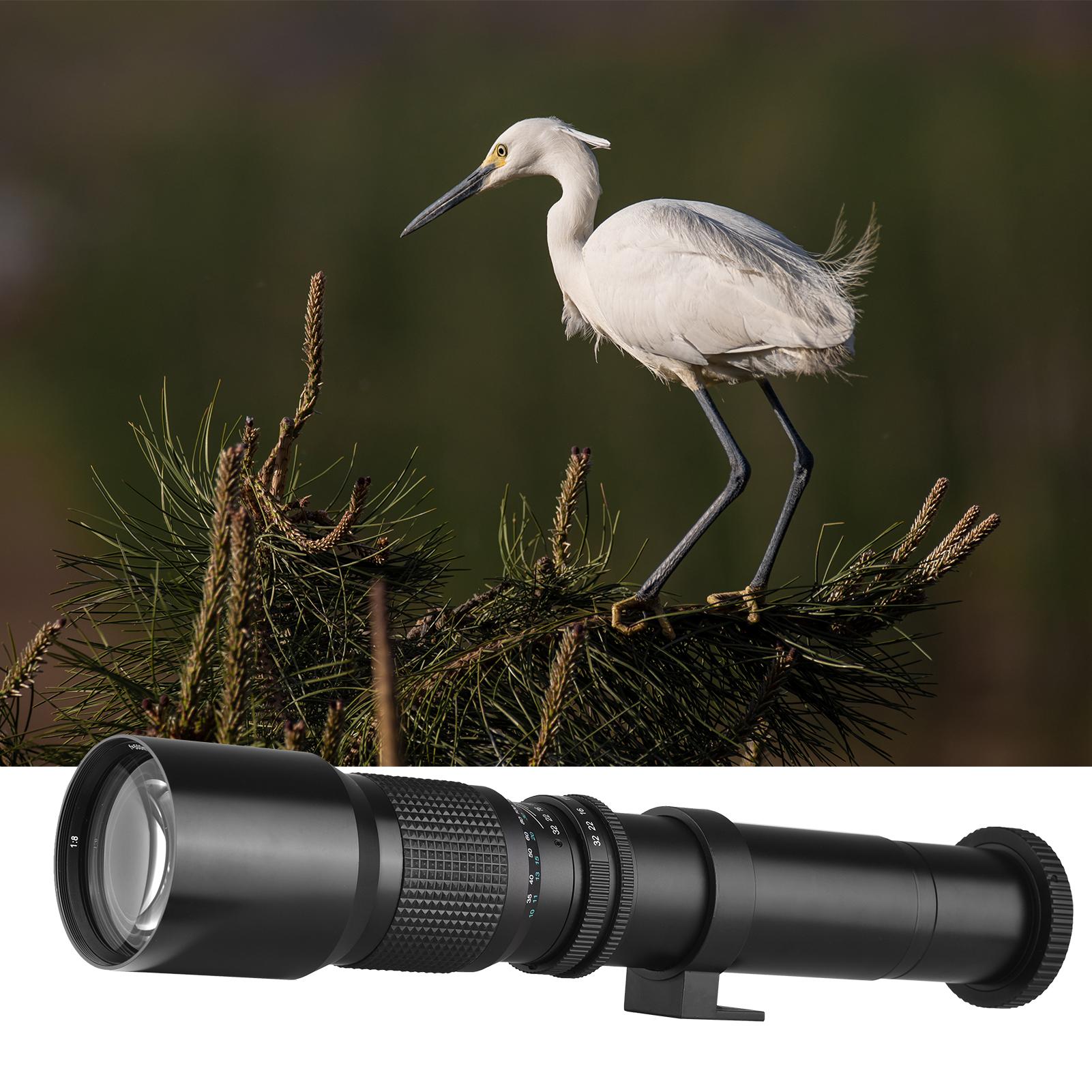 Andoer 500-1000mm f/8 Camera Telephoto Lens Manual Focus with 2X Converter Lens Cover Lens Protector Carry Bag for Nikon