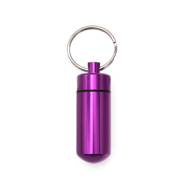 Aluminum Alloy Waterproof Medicine Bottle Vitamin Medicine Storage Box With Key Chain Portable Waterproof Medicine Box