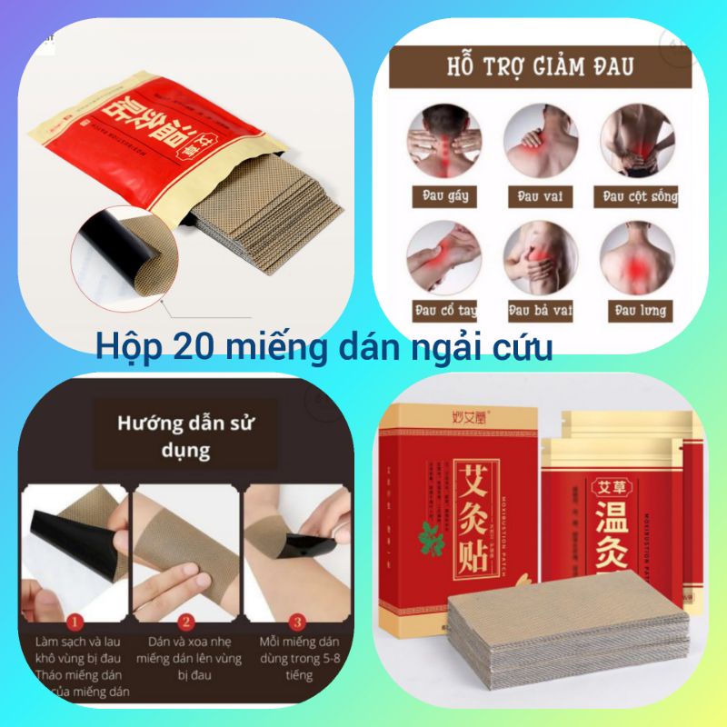 Set 20 Miếng dán cao ngải cứu cao cấp giảm đau vai cổ gáy,thắt lưng