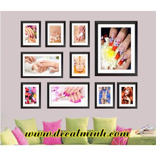 Bộ 10 tấm tranh dán tường và kính cho tiệm nail (lướt xem ảnh thật)