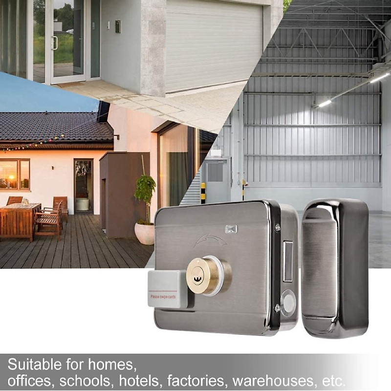 Khóa cổng thông minh dùng thẻ từ, chìa cơ và remote lắp cho căn hộ cho thuê