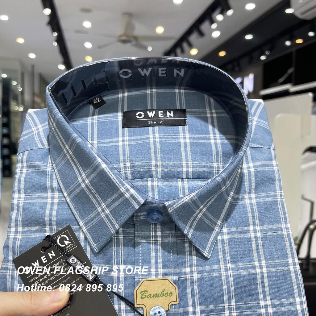 Áo Sơ mi Owen nam dài tay dáng Slimfit sợi Tre mềm mịn mát Mã AS220951D