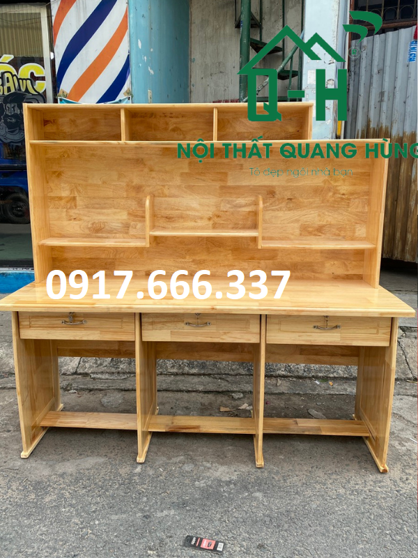 BÀN HỌC SINH GỖ THÔNG - 3 CHỔ NGỒI DÀNH CHO BÉ