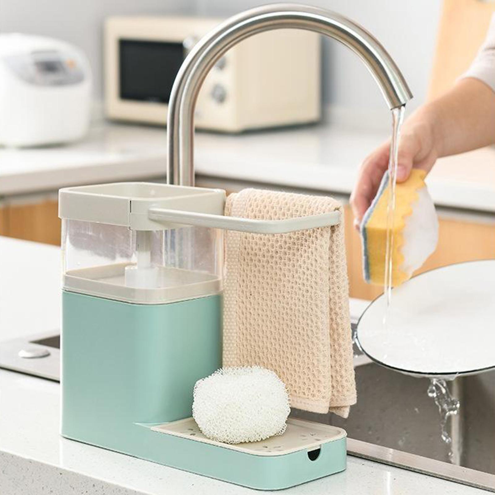 Soap Dispenser Rack Sponge Holder Dish Cloth Hanger for
