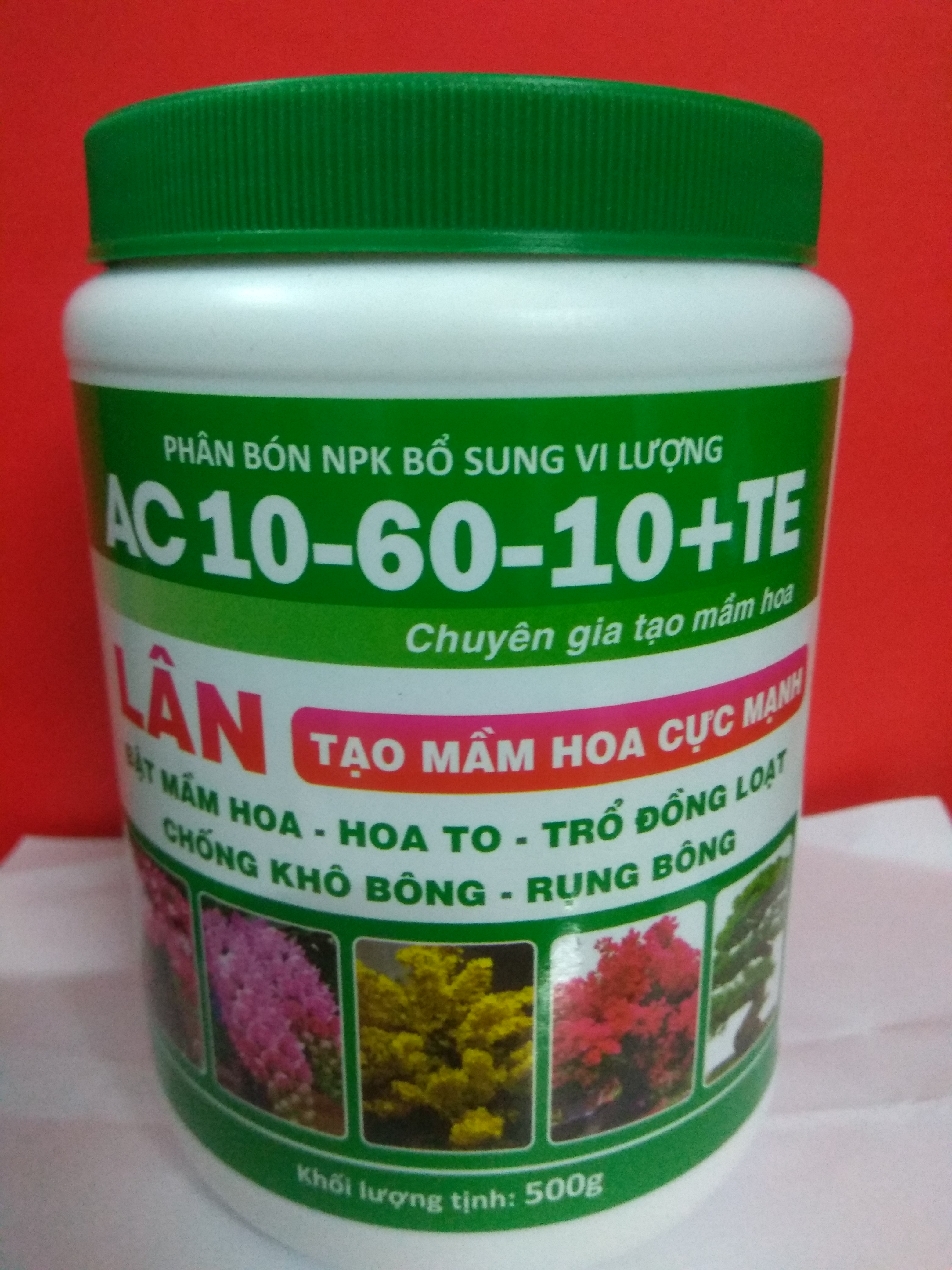 Phân bón NPK bổ sung vi lượng AC 10-60-10 +TE tạo mầm hoa cực mạnh - chai 500 gram