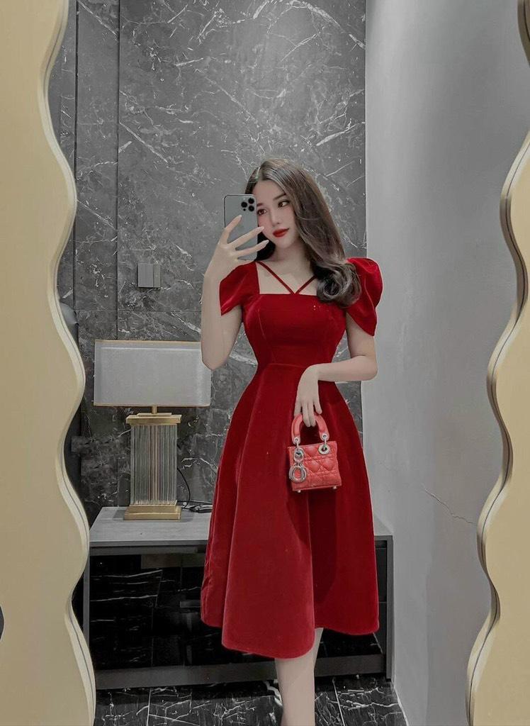 ĐẦM XÒE NHUNG CHÉO DÂY TAY PHỒNG