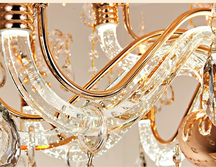 Đèn chùm YOSINO pha lê 15 tay hiện đại trang trí nội thất - kèm bóng Led chuyên dụng