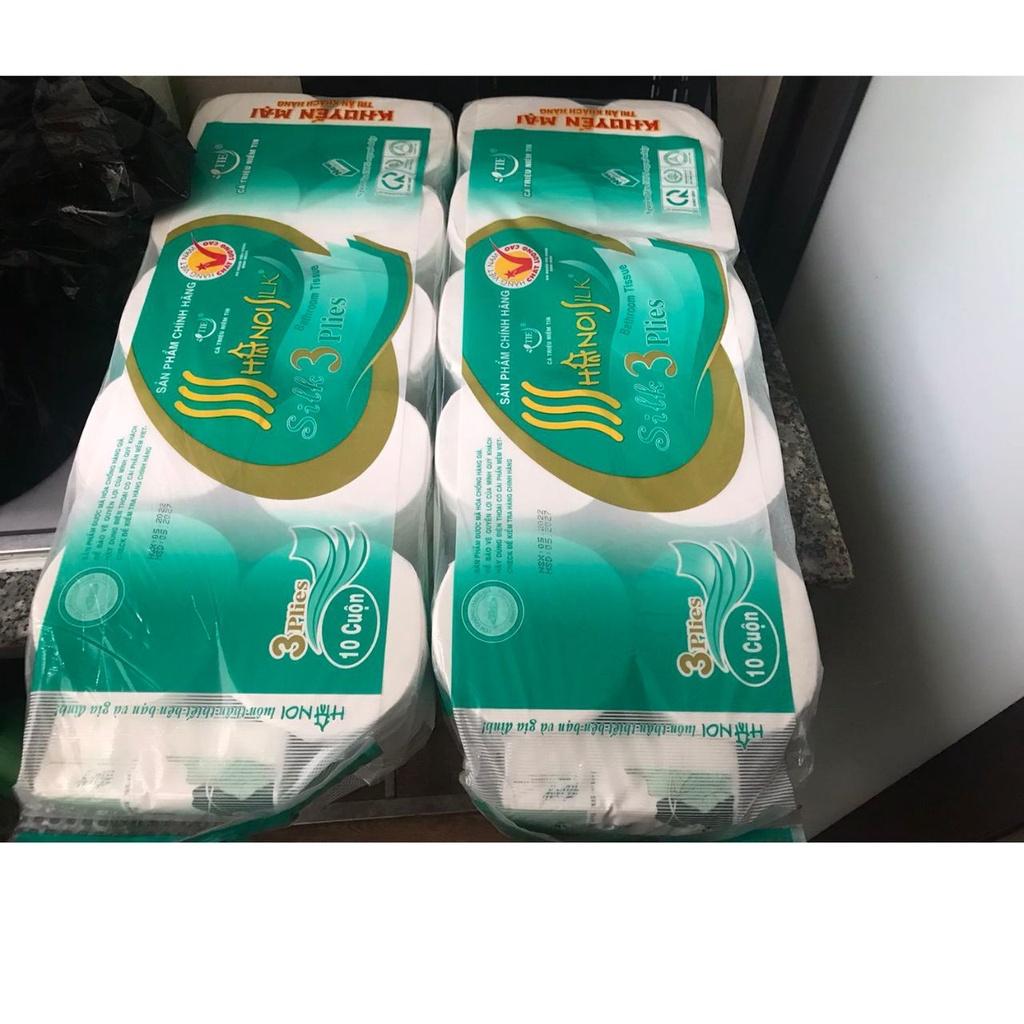 Giấy Vệ Sinh Hà Nội Silk 3 Lớp 10 Cuộn 1,5Kg ~ Mã : 018